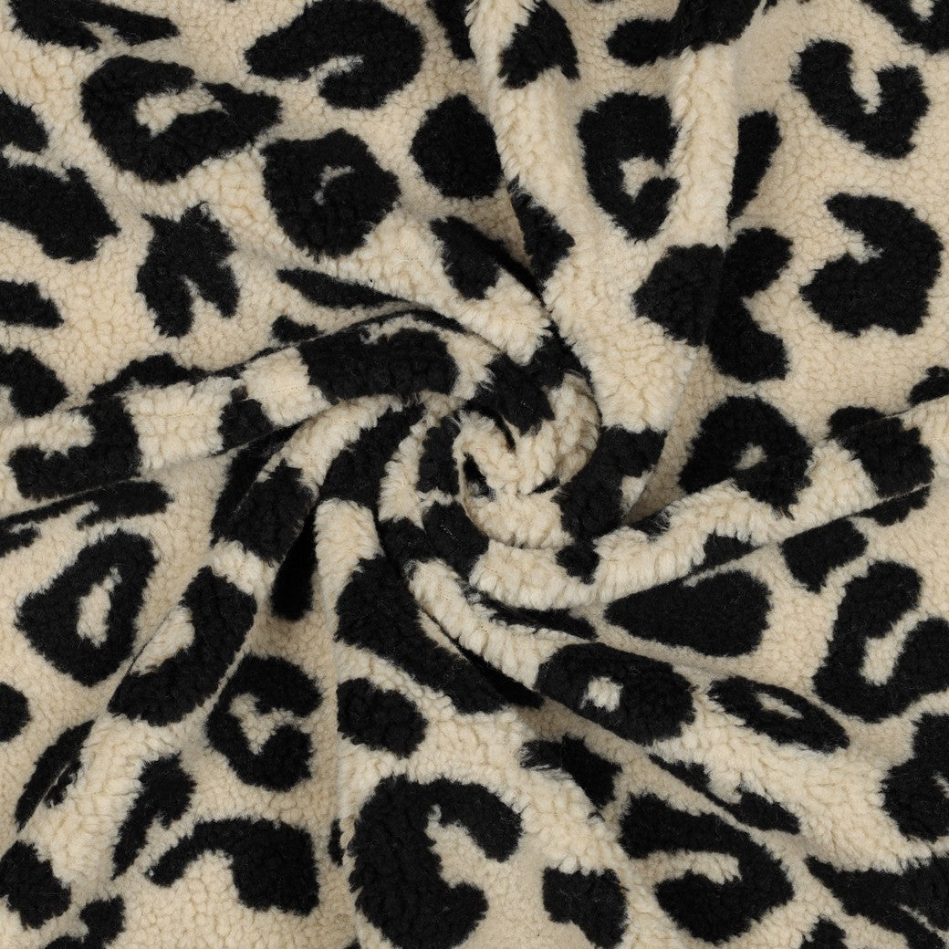 Teddy Fleece - Animal Print - Black