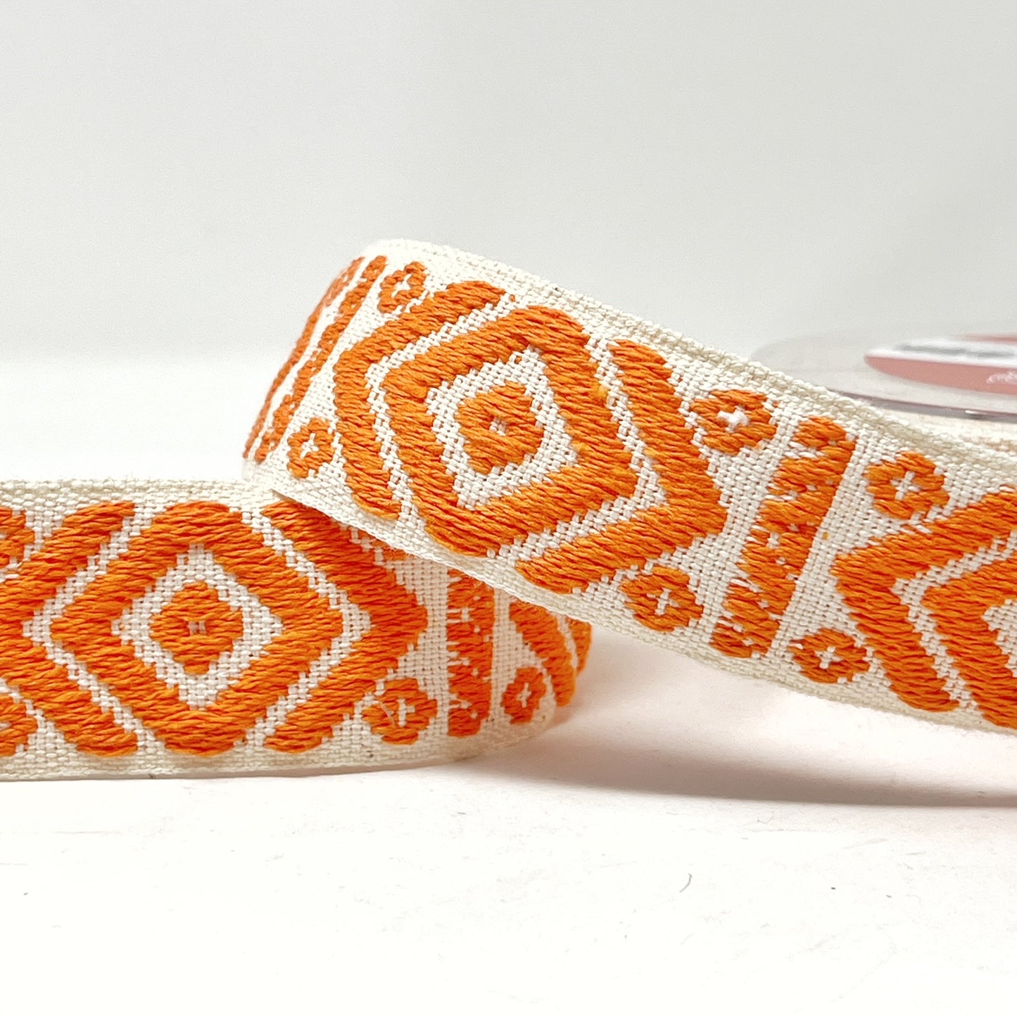 40mm Embroidered Webbing - Orange