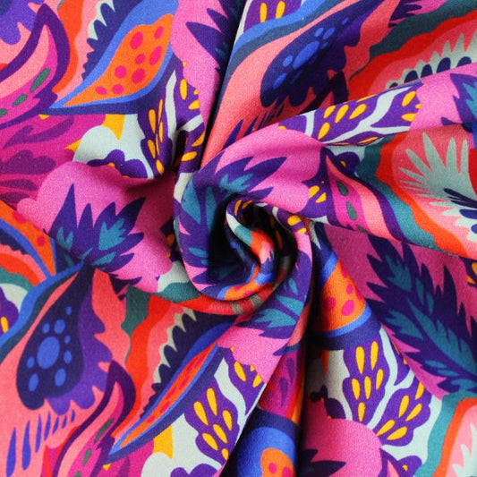 Abstract Leaves Cotton Sateen
