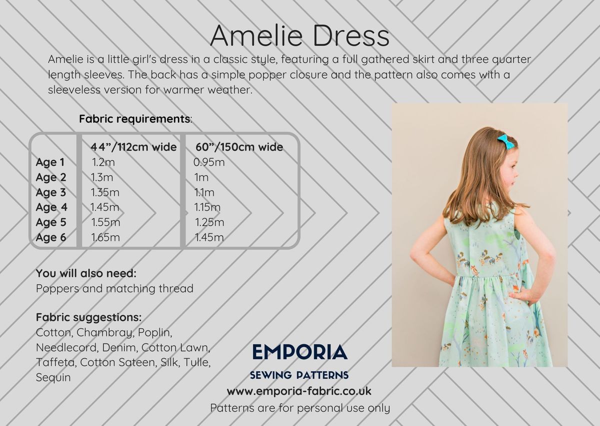 Emporia Patterns Amelie Dress - Ages 1-6
