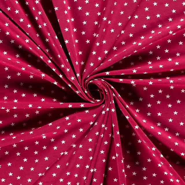 Stars Cotton Jersey - Fuchsia