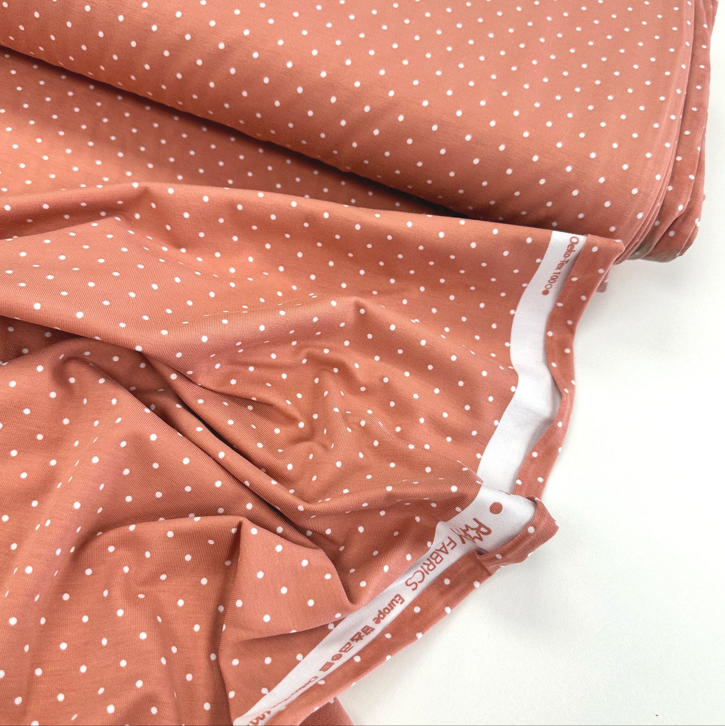 Dotty Cotton Jersey - Clay