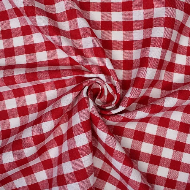 1cm Cotton Gingham - Red