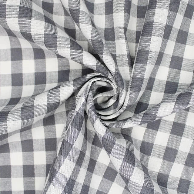 1cm Cotton Gingham - Grey