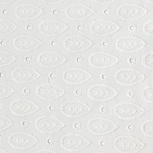 Embroidered Cotton Poplin - White