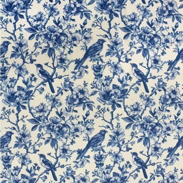 Birds & Flowers Linen Viscose Blend
