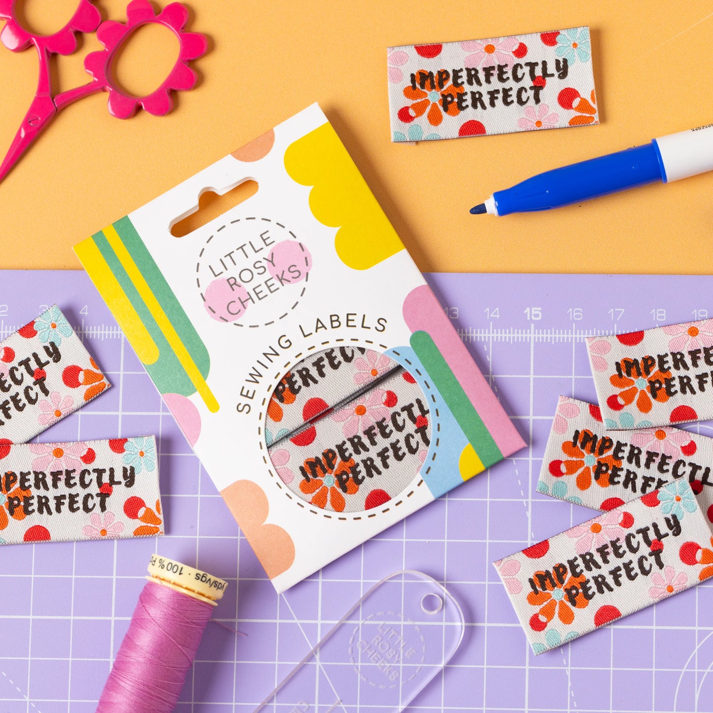 Little Rosy Cheeks - Imperfectly Perfect - Pack of 6 Sewing Labels