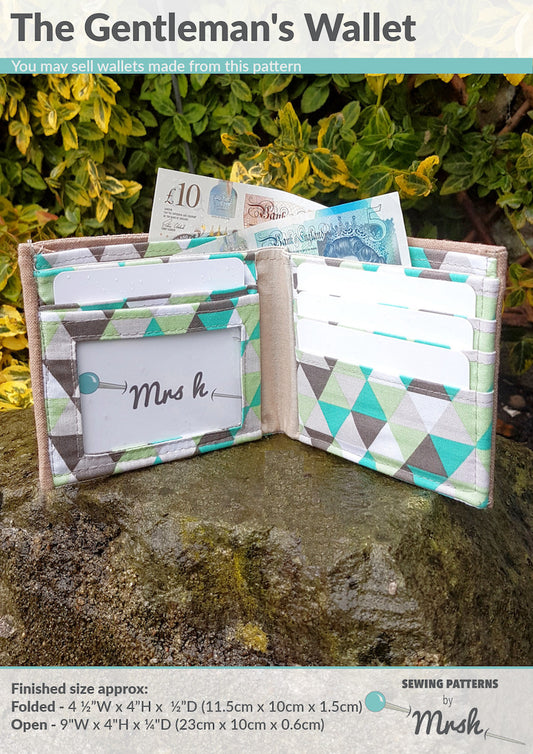 Sewing Patterns by Mrs H - The Gentleman's Wallet Pattern