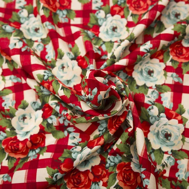 Winter Gingham Cotton Viscose Twill (Pre-Order)