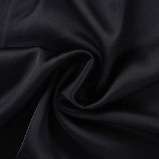 Viscose Satin - Black - 70CM Remnant