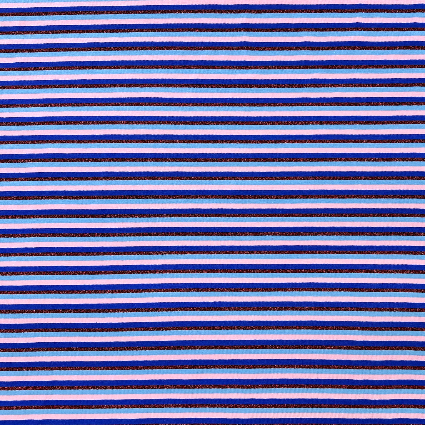 Metallic Stripe Cotton Jersey - Red Sparkle