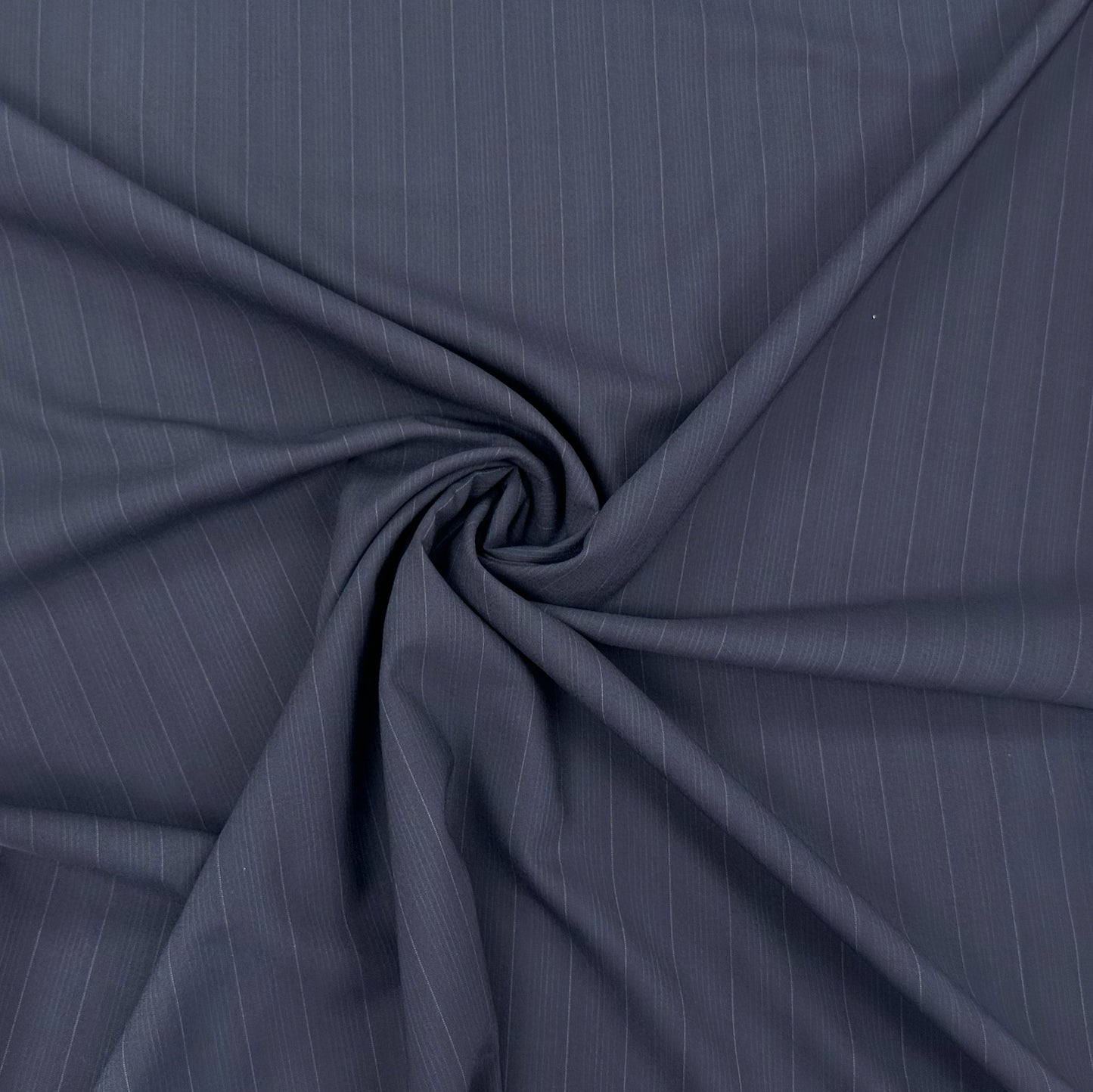 Navy Wool Blend Pin Stripe Suiting