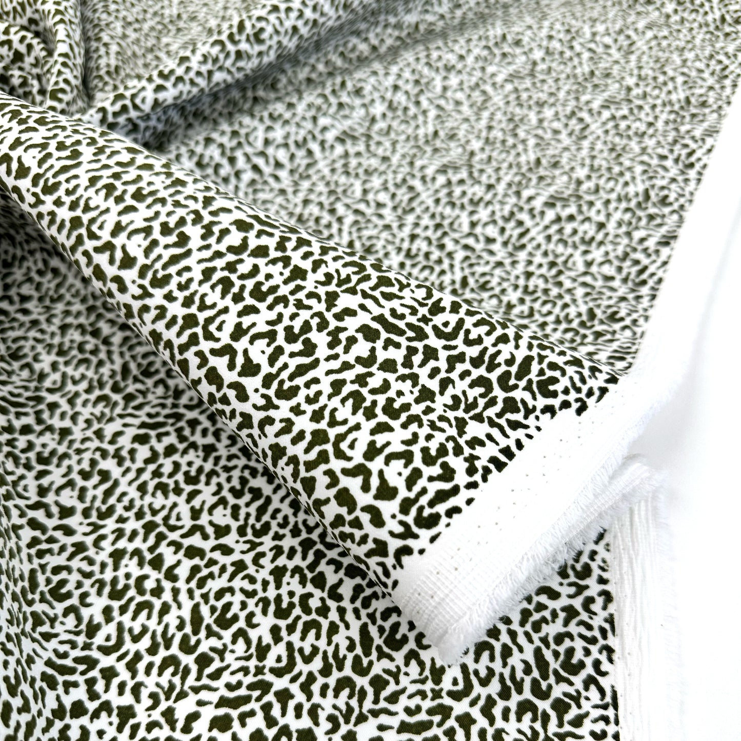 Olive Leopard Cotton Sateen