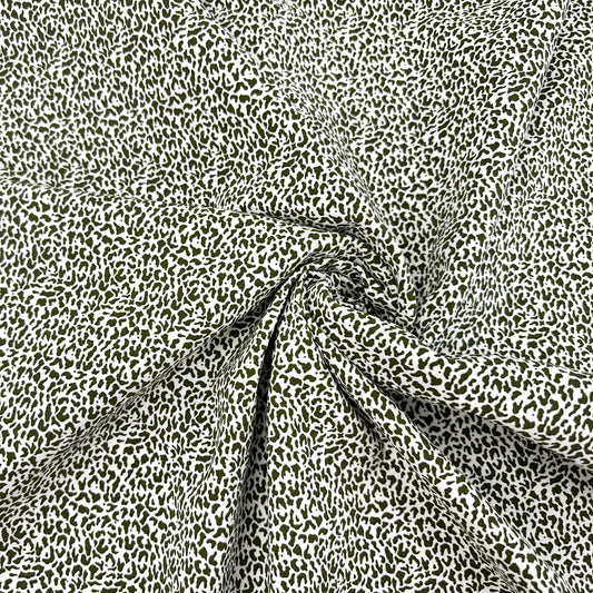 Olive Leopard Cotton Sateen