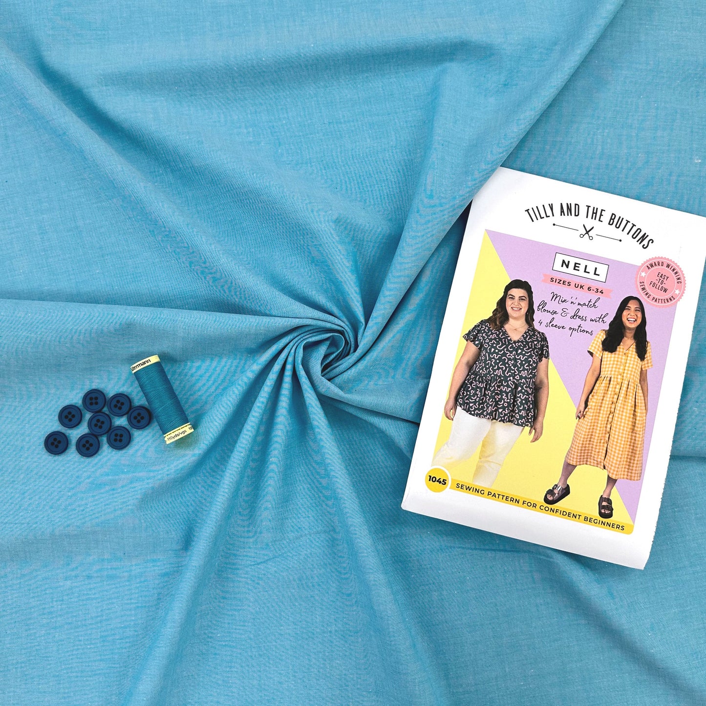 Yarn Dyed Chambray - Turquoise - 85CM Remnant