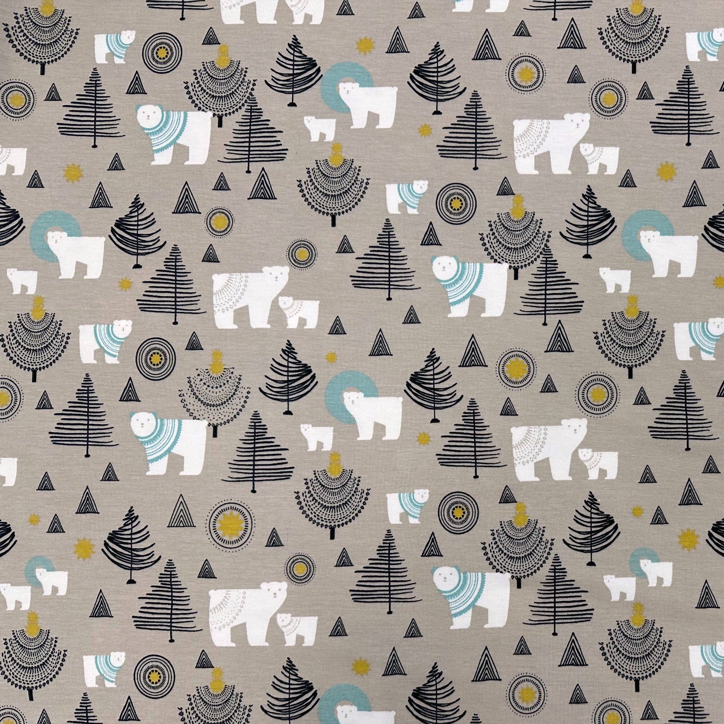 Polar Bear Cotton Jersey - Stone