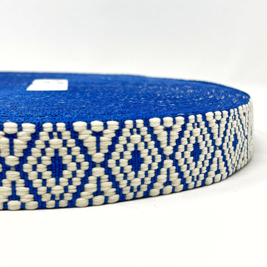 38mm Tapestry Webbing - Royal/Natural