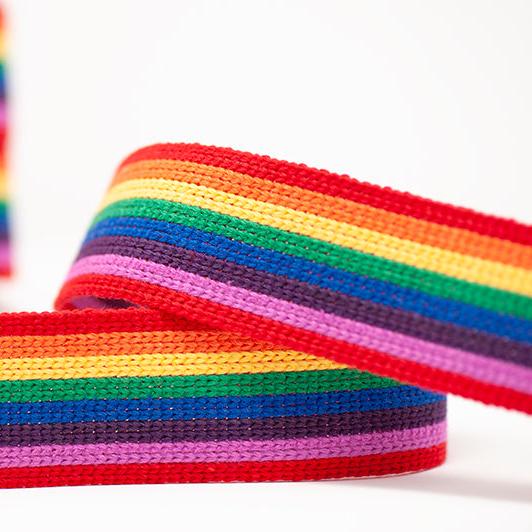 40mm Multi Stripe Webbing - Rainbow