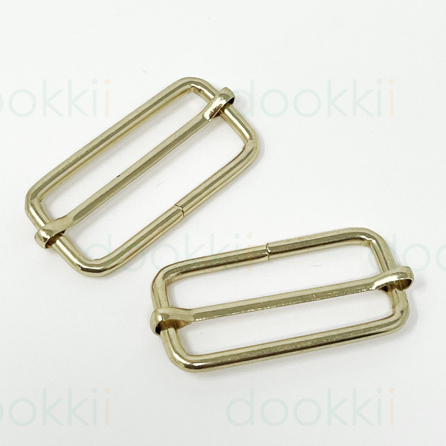 Metal Strap Slider - 50mm - Bright Brass