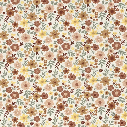 Autumn Ditsy Cotton Jersey - Peachy