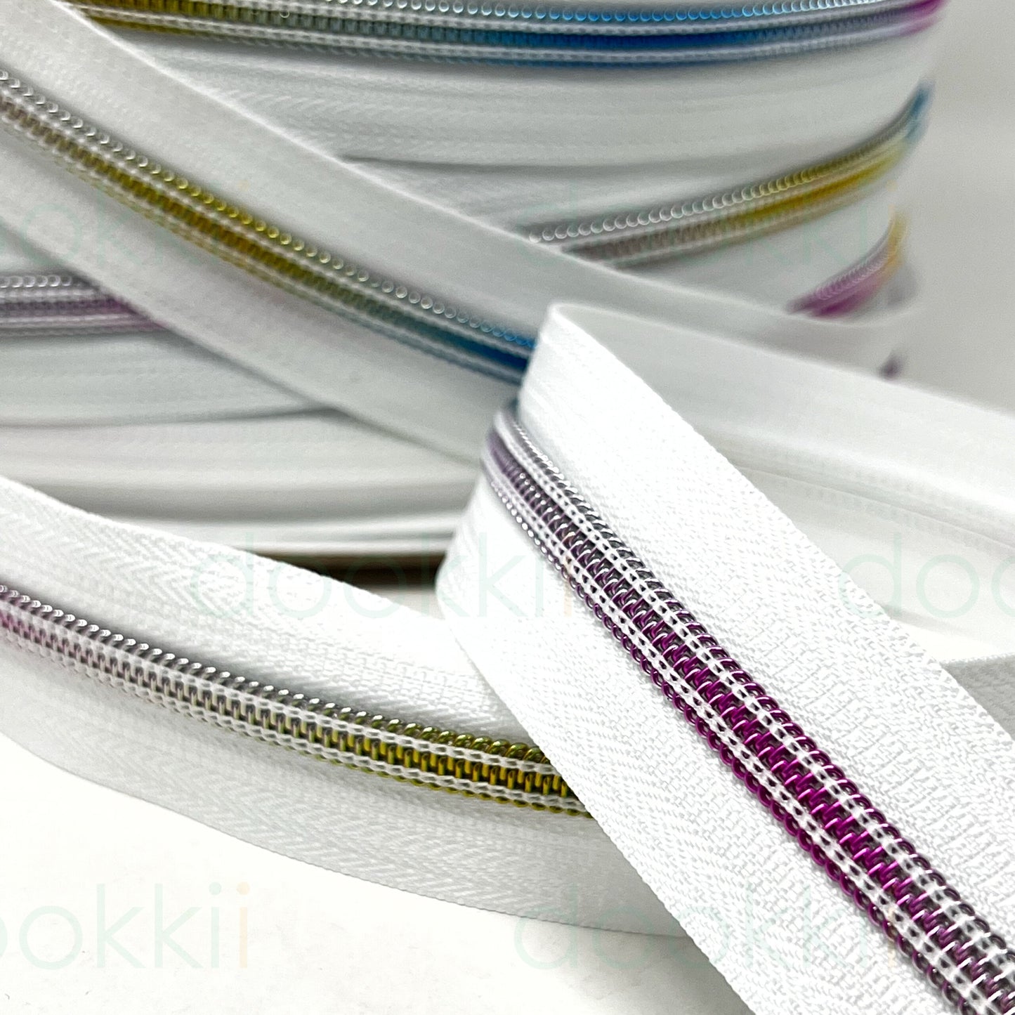Rainbow Deluxe Continuous Zipper Tape - 6mm - White