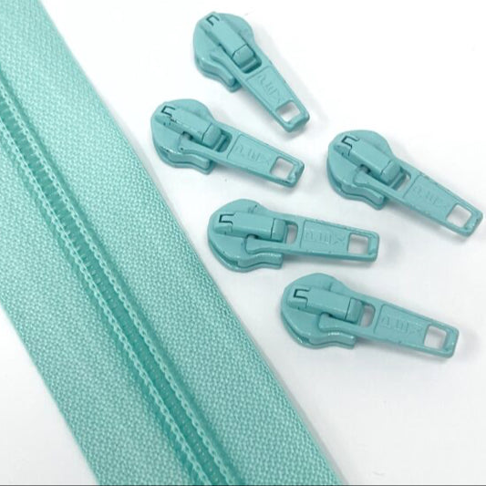 Continuous Zipper Tape - 6mm (No.5) - Ice Mint