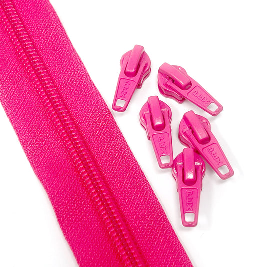 Continuous Zipper Tape - 6mm (No.5) - Fuchsia