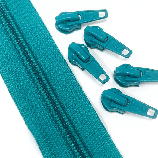 Continuous Zipper Tape - 6mm (No.5) - Teal