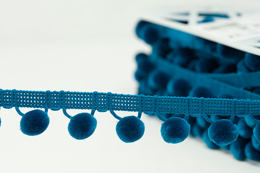 28mm Pom Pom Trim - Turquoise