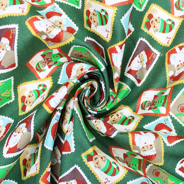 Santa's Stamps Cotton