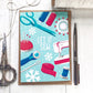 Xmas Sew - A6 Greetings Card by Little Green Stitches
