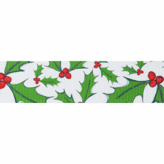 Berisfords Holly Berry 25mm Ribbon