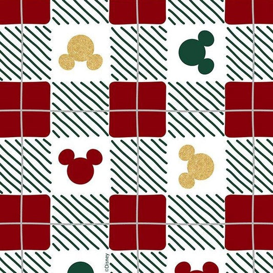 Disney Christmas Mickey & Minnie 100% Cotton