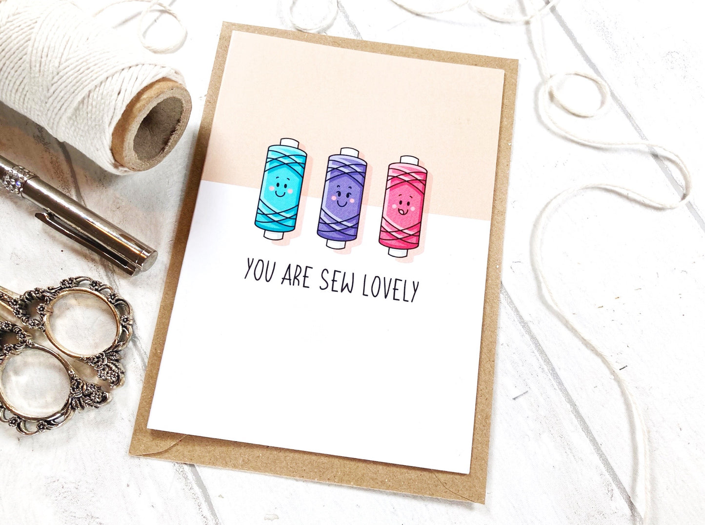 Pun Sew - A6 Greetings Card by Little Green Stitches