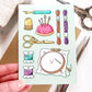 Cute Stitch - A6 Greetings Card by Little Green Stitches