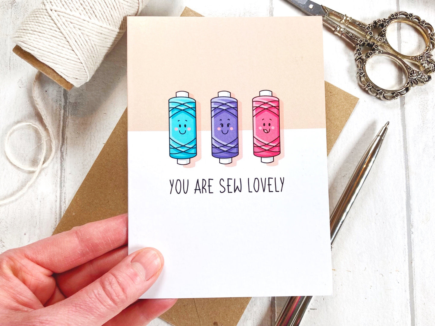 Pun Sew - A6 Greetings Card by Little Green Stitches