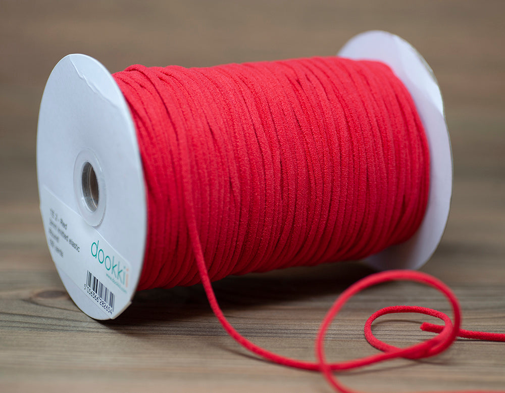 Knitted Round Mask Elastic - 3mm - Red