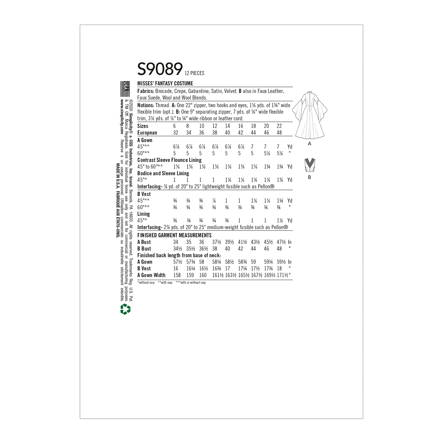 Simplicity 9089