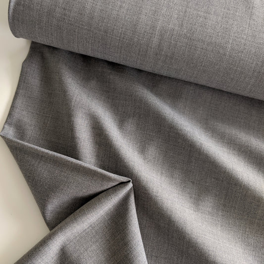 Silver Wool Blend Suiting - 1M Remnant