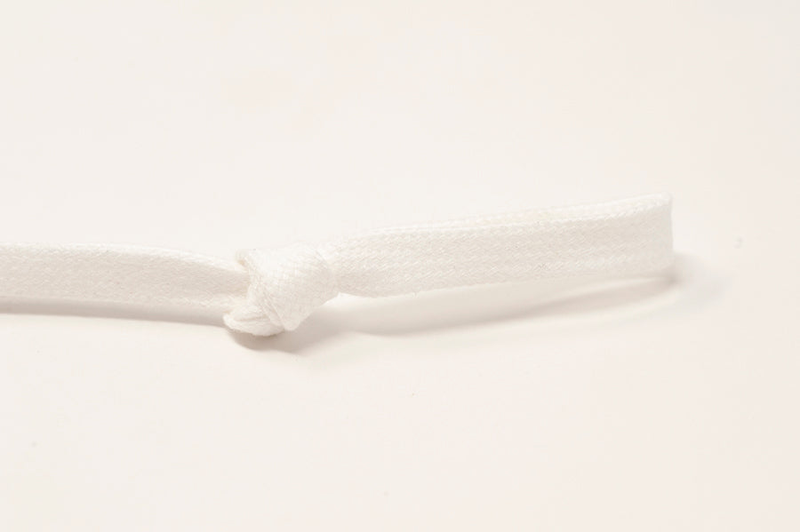 8mm Flat Drawstring Tape - White