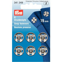 Prym Sew-On Snap Fasteners 15mm Silver