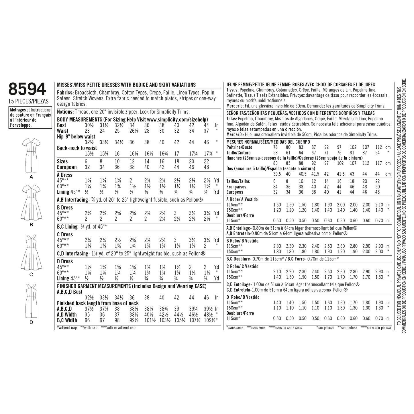 Simplicity 8594