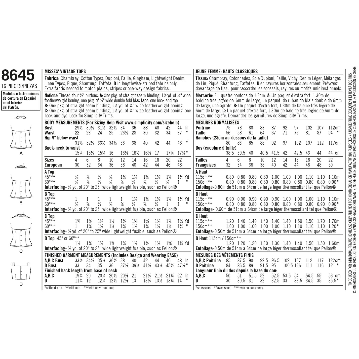 Simplicity 8645