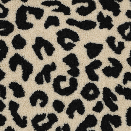 Teddy Fleece - Animal Print - Black
