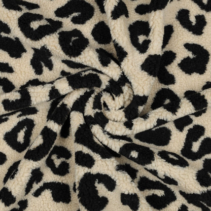 Teddy Fleece - Animal Print - Black