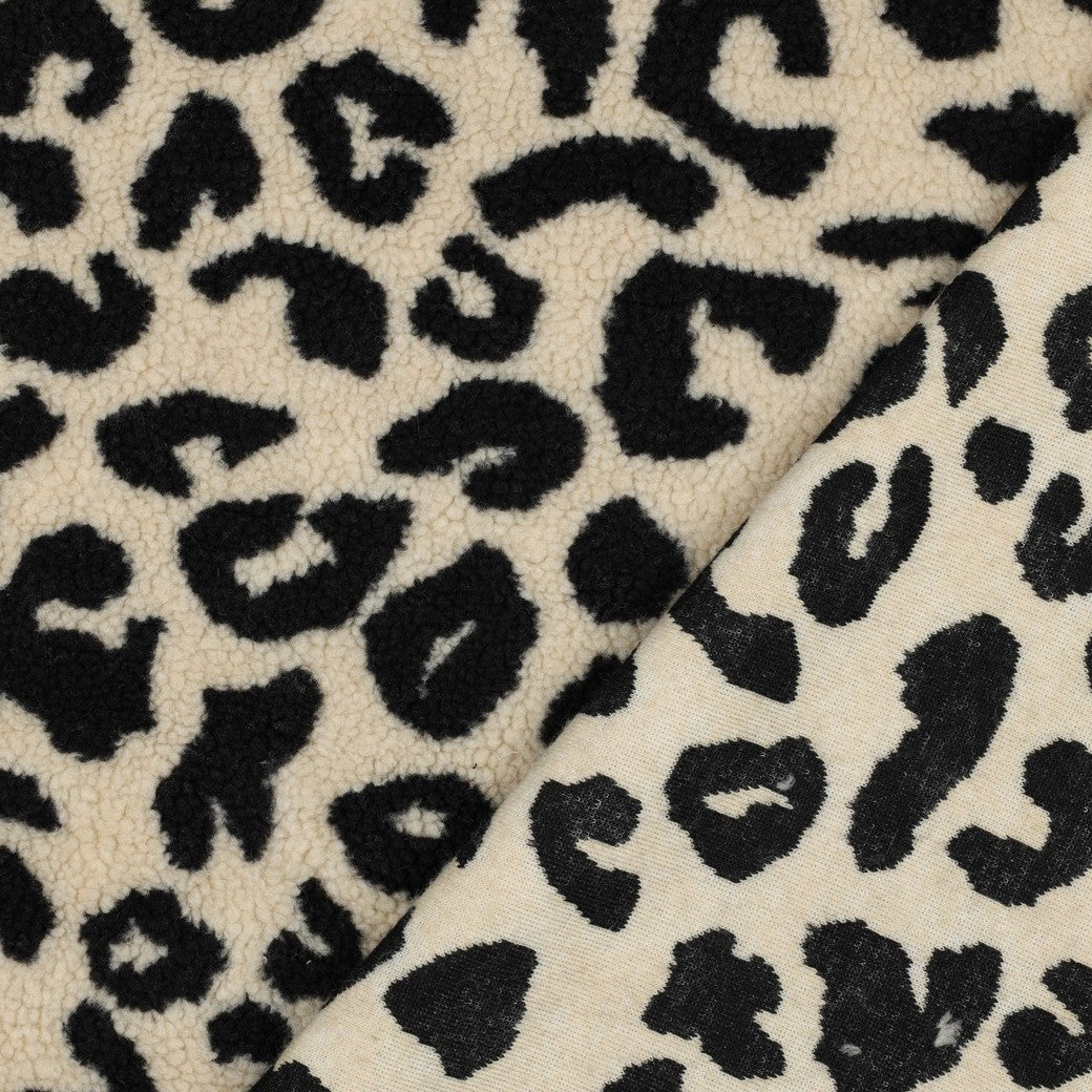 Teddy Fleece - Animal Print - Black