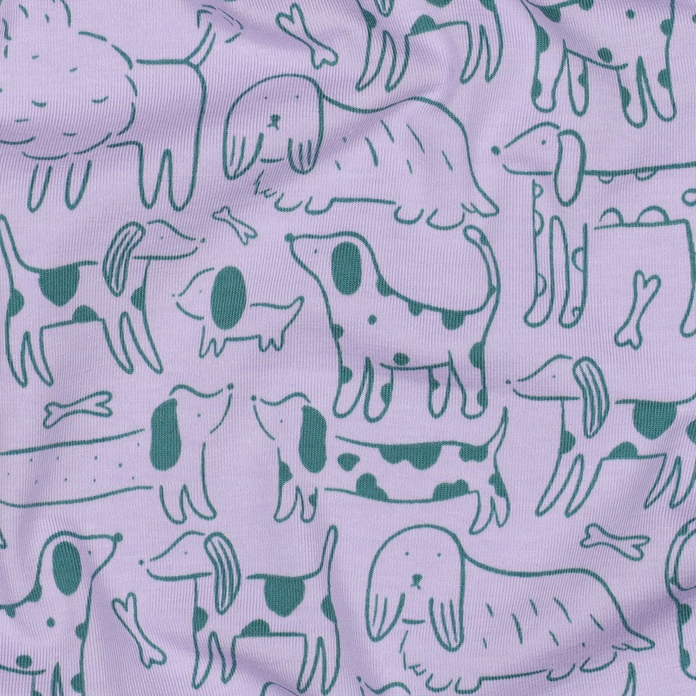 Dog Squad Cotton Jersey - Lilac