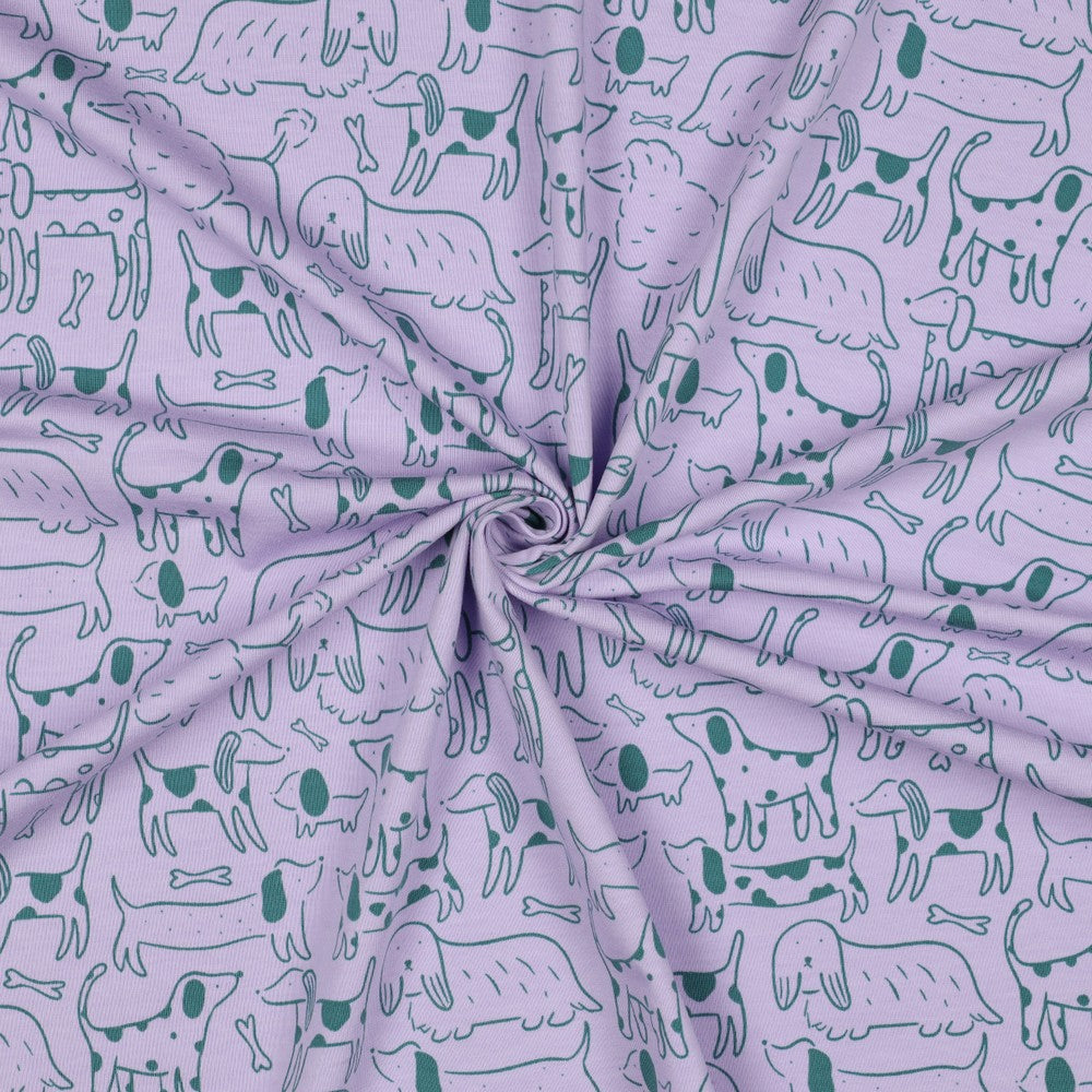 Dog Squad Cotton Jersey - Lilac