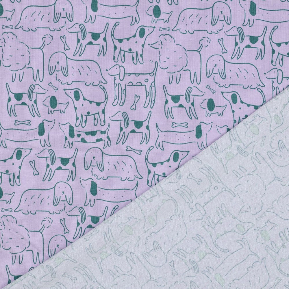 Dog Squad Cotton Jersey - Lilac