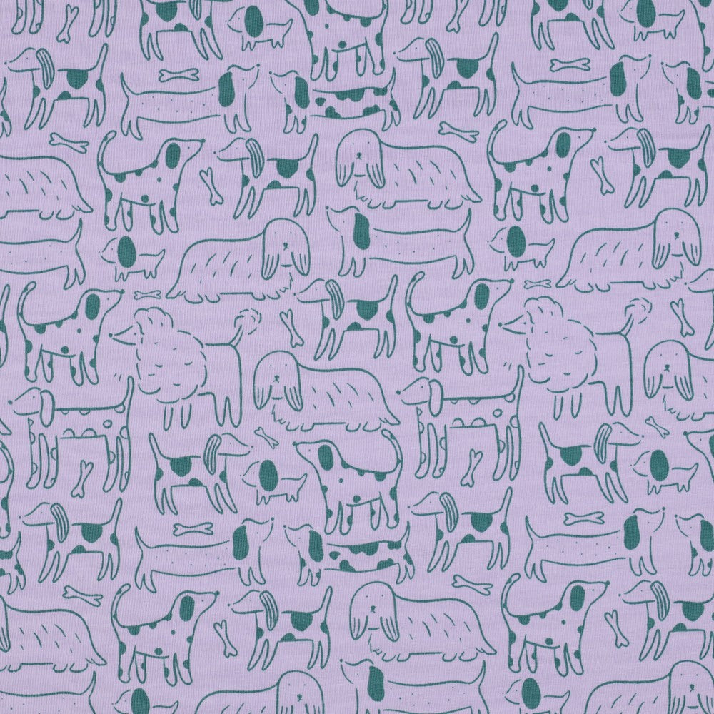 Dog Squad Cotton Jersey - Lilac
